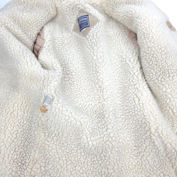 VINTAGE Suede Leather Penny Lane Coat Sherpa Fur Long 70s Afghan Western Boho - Picture 11 of 13